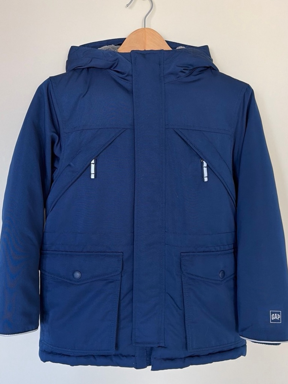 EUC GAP Boys Navy Hooded Puffer Coat Like New